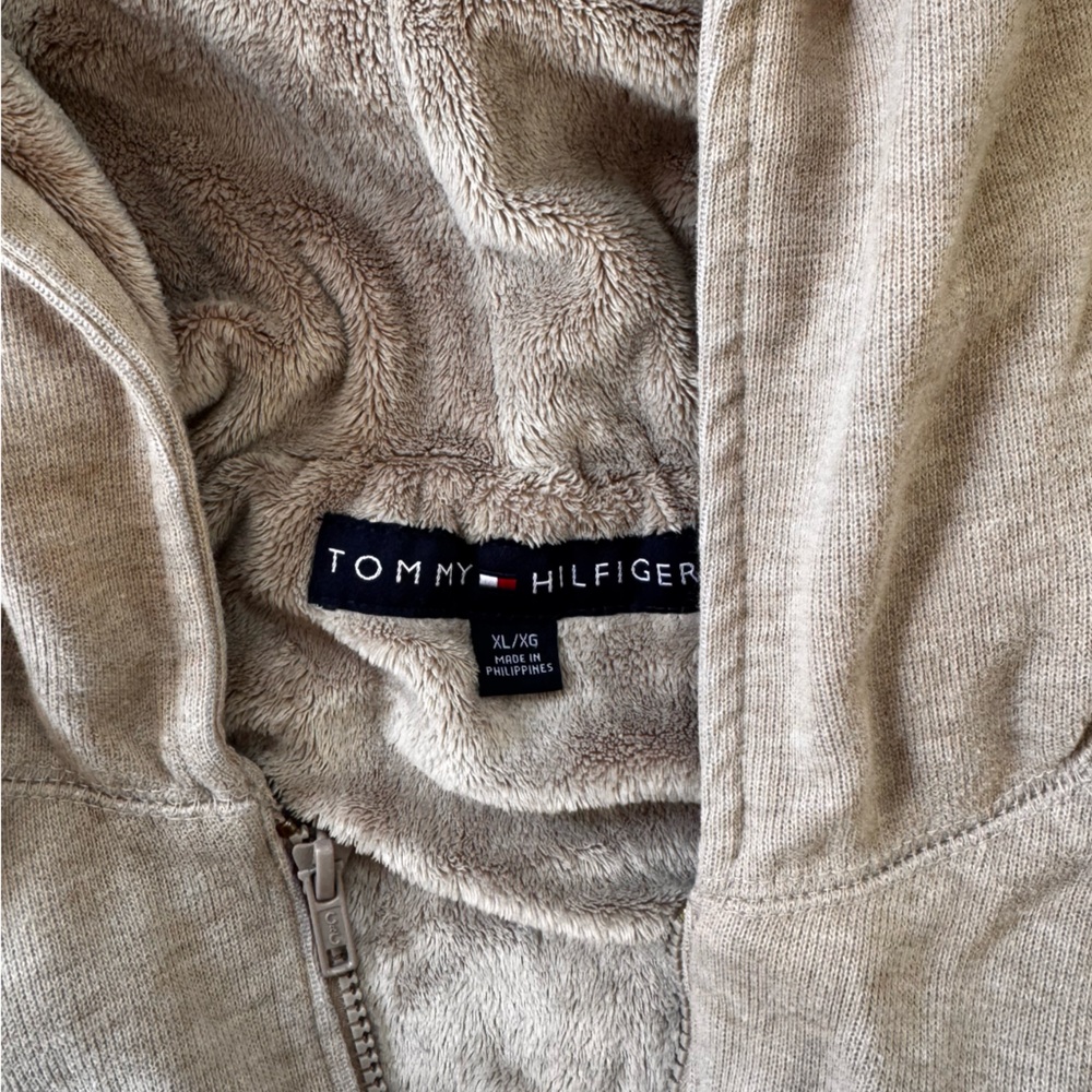 Tommy Hilfiger Beige Zip-Up Fleece Jacket